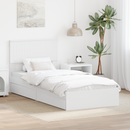 vidaXL Tárolós Ágy fejtámlával fiókkal Fehér 90 x 200 cm Faanyag
