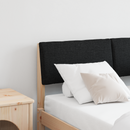 vidaXL Kárpitozott fejtámla Fekete 120 cm Tömör fenyőfa