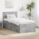 vidaXL Ágykeret fejtámlával Beton Szürke 120 x 200 cm Faanyag