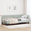 vidaXL Sarokágy keret Világosszürke 100 cm x 200 cm Bársony