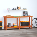 vidaXL Munkapad polcokkal Viaszbarna 180 x 50 x 80 cm Tömör fenyő