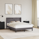 vidaXL Ágykeret LED szalagokkal fejtámlával Szürke 140 x 200 cm Műbőr