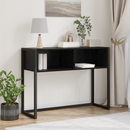 vidaXL Végasztal tárolóval Fekete tölgy 100 x 36 x 75 cm Faanyag