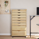 vidaXL Görgős szekrény fiókokkal MOSS Tiszta lakk 53 x 39 x 103 cm
