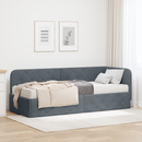 vidaXL Sarokágy keret Sötétszürke 80 x 200 cm Bársony