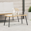 vidaXL Dohányzóasztal Barna és fekete 90 x 45 x 43 cm polirattan