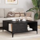 vidaXL Dohányzóasztal Fekete tölgy 80 x 80 x 36,5 cm Faanyag