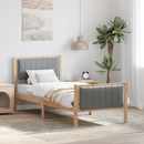 vidaXL Ágykeret Barna és világosszürke 75 x 190 cm Tömör fenyőfa