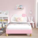 vidaXL Gyerekágy kerettel Rózsaszín 90 x 200 cm PU