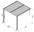G21 Trenton 3x3 m bioklimatikus pergola, antracit alumínium