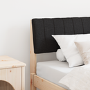 vidaXL Kárpitozott fejtámla Fekete 75 cm Tömör fenyőfa
