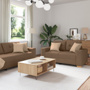 vidaXL Kanapé 3 pcs Barna 221 x 80 x 80 cm Lábbal kevert anyag