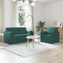 vidaXL Kanapé Szett 2 pcs Sötétzöld 158 x 78 x 80 cm szövet