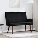 vidaXL Kétüléses Kanapé Fekete 115 x 61 x 87 cm Bársony