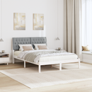 vidaXL Ágykeret Kárpitozott Fejtámlával fejtámlával Fehér 150 x 200 cm