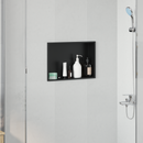 vidaXL Zuhany Niche Fekete 45 x 30 x 9,5 cm Rozsdamentes acél