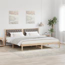 vidaXL Ágykeret fejtámlával Tópszínű 200 x 200 cm Tömör fenyőfa