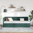vidaXL Sarokágy keret fejtámlával Sötétzöld 80 cm x 200 cm Bársony
