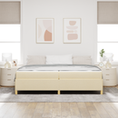 vidaXL Ágykeret matracmal Krém 200 x 200 cm szövet