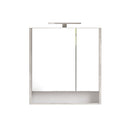 Piramida AKVA Tükrös fürdőszobai szekrény - 2 ajtós kivitel - LED világítással - FEHÉR-SZÜRKE - 65 x 69 x 15 cm
