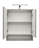Piramida AKVA Tükrös fürdőszobai szekrény - 2 ajtós kivitel - LED világítással - FEHÉR-SZÜRKE - 65 x 69 x 15 cm