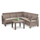 Corfu relax sarokgarnitúra rosario asztallal cappuccino