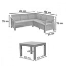 Corfu relax sarokgarnitúra rosario asztallal cappuccino