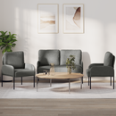 vidaXL Ülőgarnitúrák 3 pcs Sötétszürke 115 x 56 x 80 cm Furnér