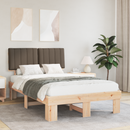 vidaXL Ágykeret Kárpitozott Fejtámlával Tópszínű 120 x 190 cm