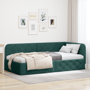 vidaXL Sarokágy keret Sötétzöld 100 x 200 cm szövet