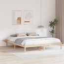 vidaXL Ágykeret Természetes 180 x 200 cm Tömör fenyőfa