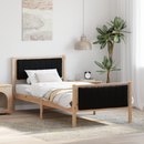 vidaXL Ágykeret fejtámlával Barna és fekete 90 x 190 cm Tömör fenyőfa