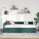 vidaXL Sarokágy keret fejtámlával Sötétzöld 80 cm x 200 cm szövet