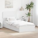 vidaXL Tárolós Ágy fejtámlával fiókkal Fehér 90 x 200 cm Faanyag