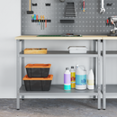 vidaXL Munkaasztal polcokkal Szürke 100 x 55 x 85 cm Porszórt acél