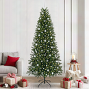 vidaXL Mű karácsonyfa 300 LED-del állvánnyal Zöld 240 cm PE és PVC