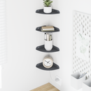 vidaXL Lebegő polc polcokkal tárolóval 4 pcs Antracit 15 x 15 x 2 cm