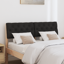 vidaXL Kárpitozott fejtámla Fekete 120 cm Tömör fenyőfa