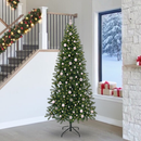 vidaXL Mű karácsonyfa 300 LED-del állvánnyal Zöld 240 cm PE és PVC
