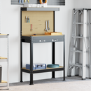 vidaXL Munkapad fiókkal Fekete 81 x 41 x 145 cm Mérnöki fa és fém