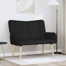 vidaXL Kétüléses Kanapé Fekete 115 x 61 x 87 cm Szövet