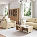 vidaXL Kanapé 3 pcs Krém 221 x 80 x 80 cm Lábbal kevert anyag