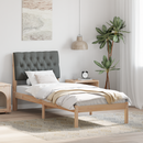 vidaXL Ágykeret Kárpitozott Fejtámlával fejtámlával Barna 75 x 190 cm