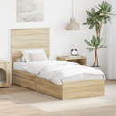vidaXL Tárolós Ágy fejtámlával Sonoma tölgy 75 x 190 cm Faanyag