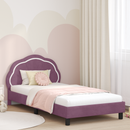 vidaXL Gyerekágy kerettel fejtámlával Lila 80 x 200 cm Bársony