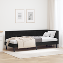 vidaXL Sarokágy keret fejtámlával Fekete 80 cm x 200 cm Bársony