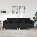 vidaXL Kanapé párnával 3 pcs Fekete szövet