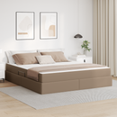 vidaXL Ágy tárolóval és matraccal matracmal 2 pcs Cappuccino Bőr