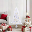 vidaXL Mű karácsonyfa 150 LED-del állvánnyal Fehér 120 cm PVC és Acél