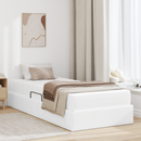 vidaXL Ágy tárolóval és matraccal matracmal tárolóval 2 pcs Fehér Bőr